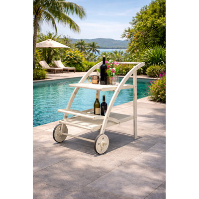 Lamariyah Solid Wood Bar Cart