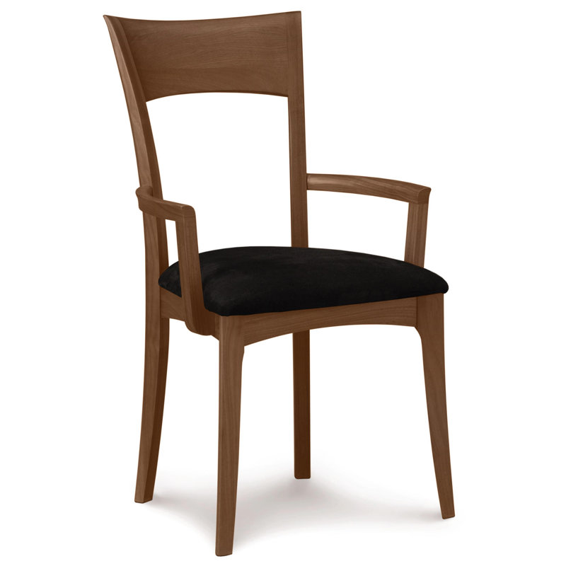 Ingrid 19.25'' H Upholstered Cherry Armchair, Saddle Cherry, Ebony