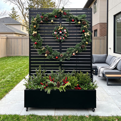 Lit de jardin extérieur surélevé en métal avec treillis sans roues