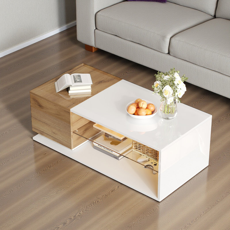 Pedestal Coffee Table with Storage