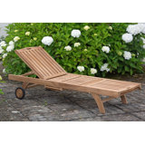 Emerfield 200cm Long Reclining Teak Single Chaise