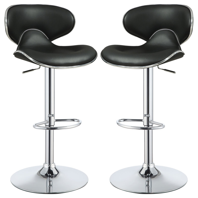 Tabouret de bar rotatif à hauteur réglable Kreider, Noir
