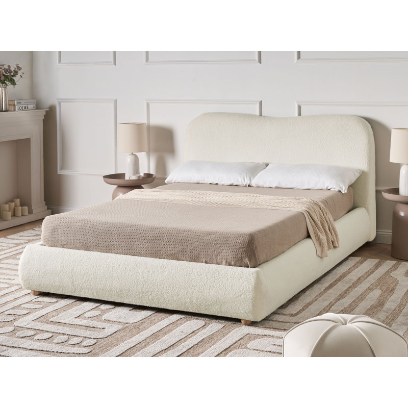 Upholstered Ottoman Storage Bed, European Double (140 x 200 cm), White