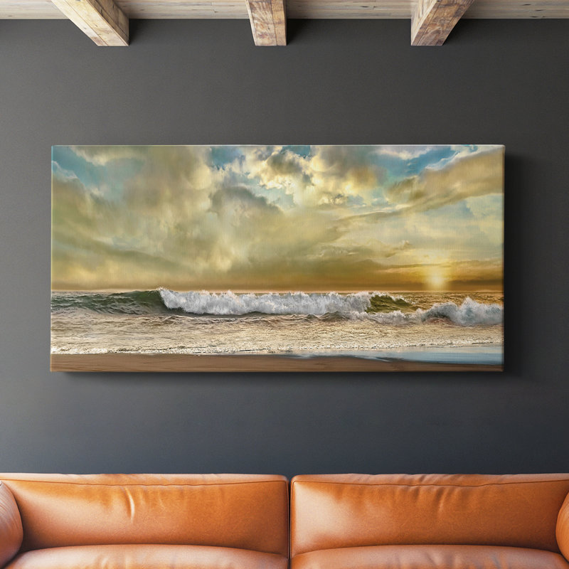  Evening Wave - Stretched Canvas with Frame - Ready to Hang, H 20 po x l 40 po