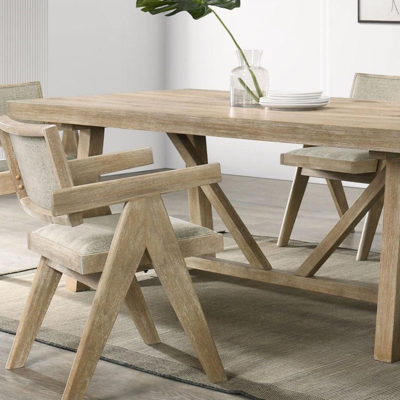 Contemporary Oak Veneer 7pc Dining Set
