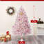 Arbre de Noël artificiel 7 pi avec base en métal pliable, arbre de Noël plein de flocons de neige 1200 branches, décoration de Noël pour les appartements, décoration de fête pour la maison (rose)-1093193104