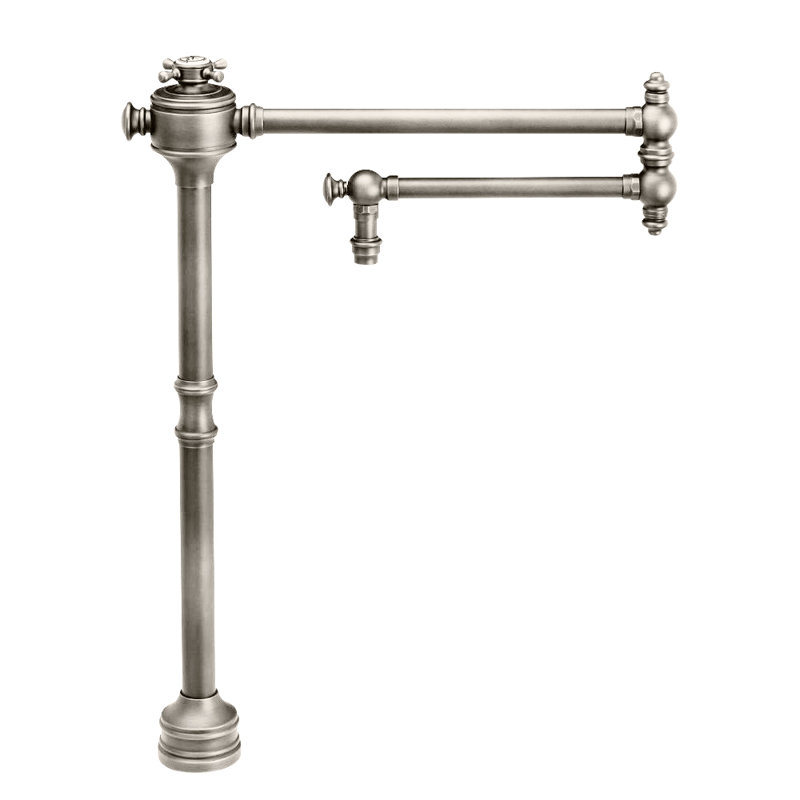 Traditional Counter Mounted Potfiller - Cross Handle, Black Nickel