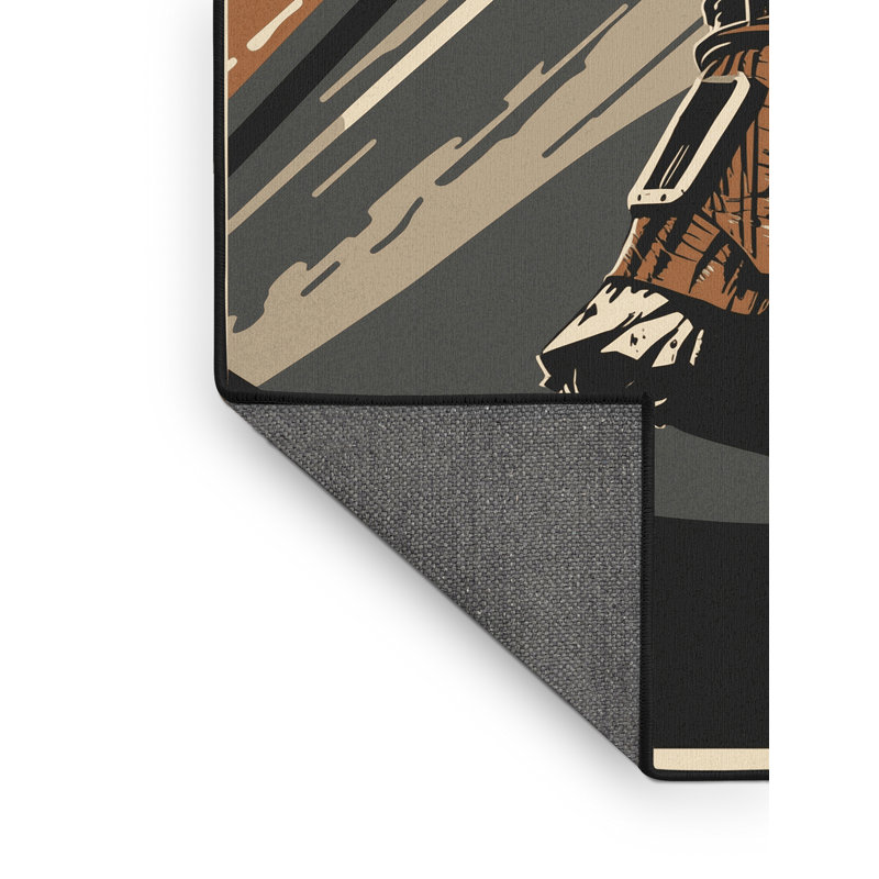 Soft Plush Dupree Longhouse Defender Rustic Wood & Shiplap Area Rug in Black – Black Binding, 4x6