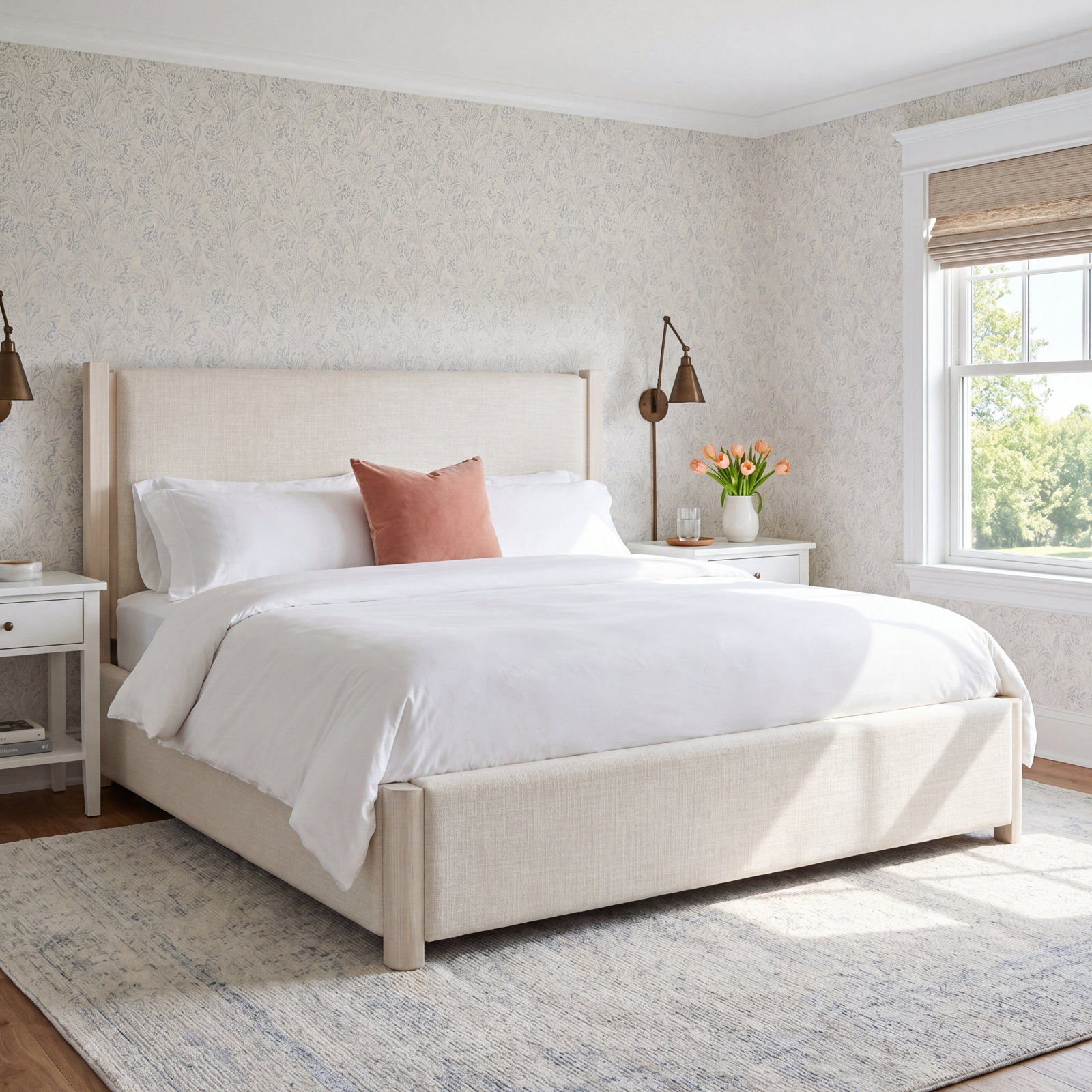 Baxley Upholstered Oak Bed