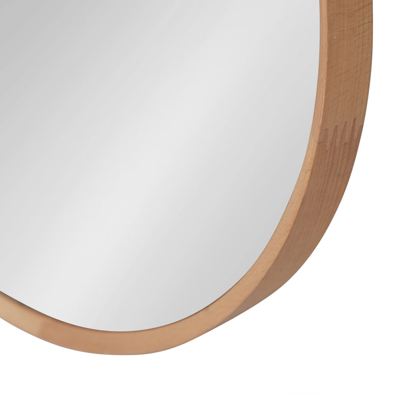 Miroir d'appoint Roberts, 28 po x 28 po, Bois brun, Bois massif