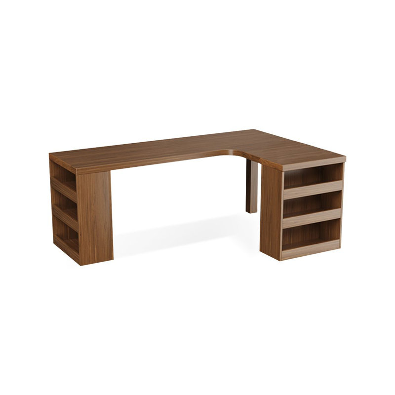 Bureaux rectangulaires en bois massif brun clair, Retour à droite, H 29,53 po x l 70,87 po x P 47,24 po