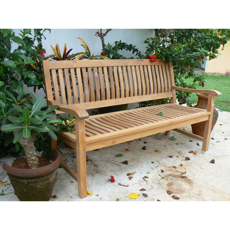 Del-Amo Teak Garden Bench, 35" H x 49" W x 26" D