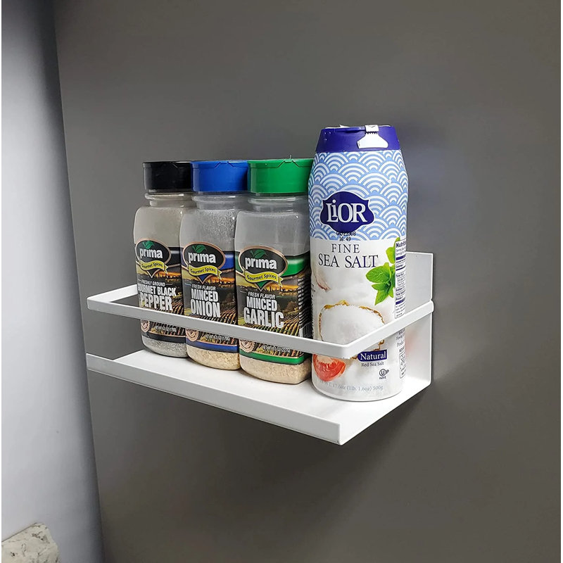 Magnetic Wall Spice Rack, White