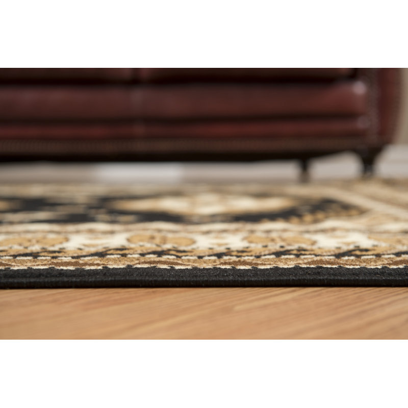 Tapis noir / brun Juana, Rectangle 1 pi 11 po x 3 pi 3 po