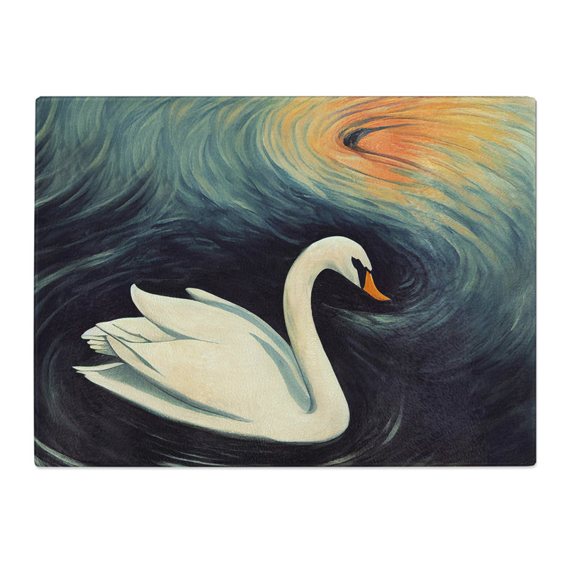 Showstopping Swan  Glass Chopping Board