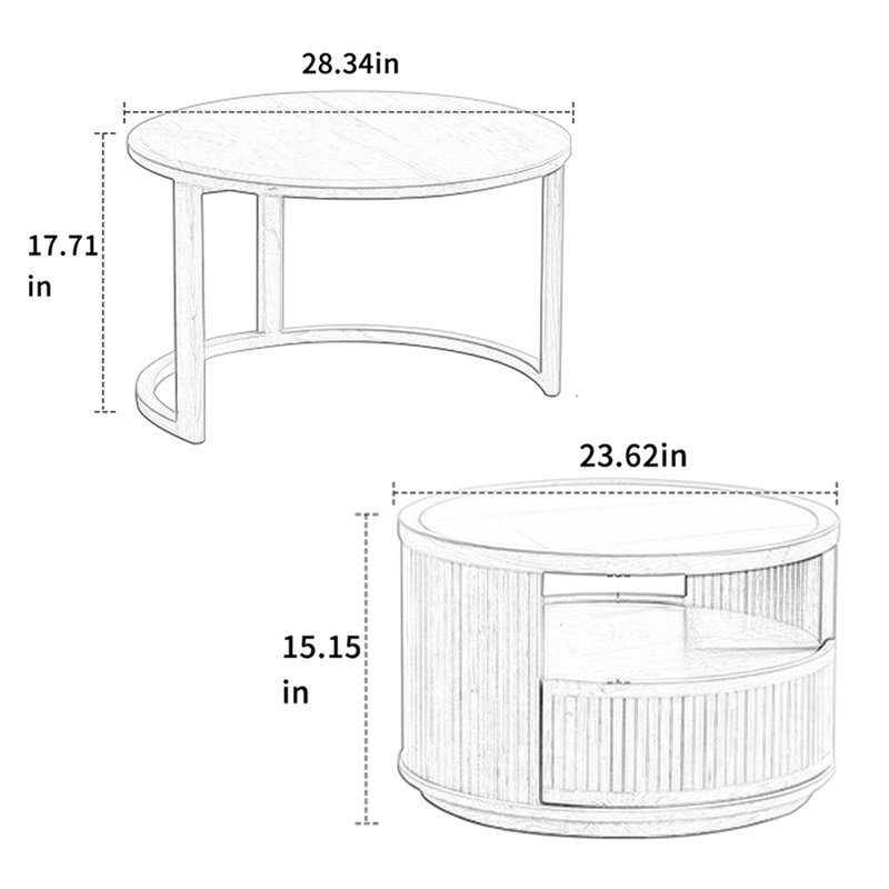 Table basse moderne avec rangement