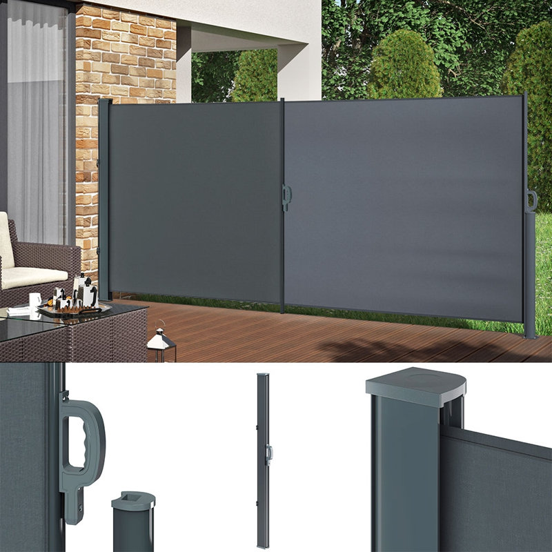 Dakota Fields 3.5cm W x 0.02cm D Anthracite Cover Motorised Retractable Side Awning