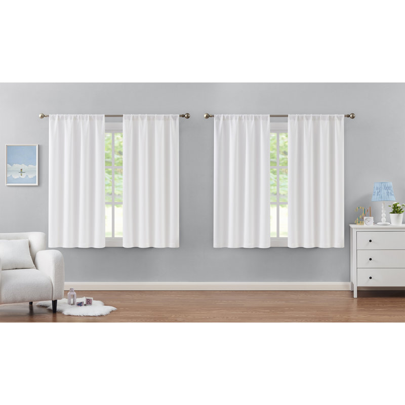 Rideau en polyester , Blanc, L 38 po x L 84 po