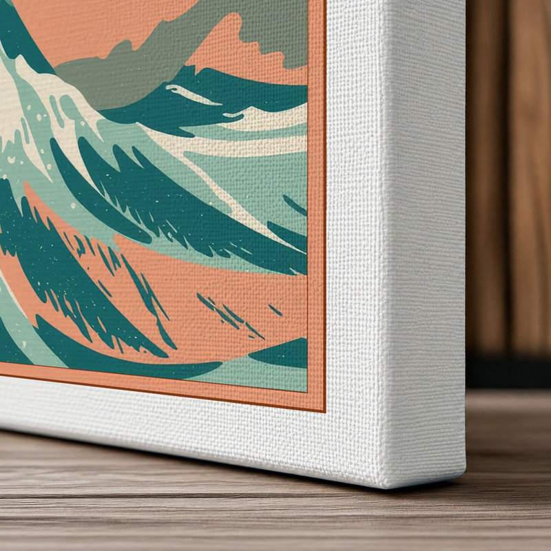 Wave at Dawn Coastal - Wrapped Canvas, 36x24 - 91.4 x 61.0 cm, White Border