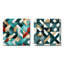 Cobin - Ensemble de 2 collages carrés à formes abstraites-101860498-101860499