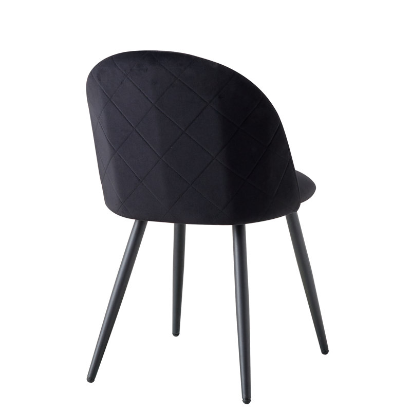 Adebola 43cm H Upholstered Metal Side Chair, Black
