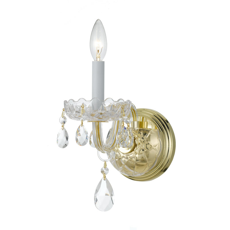 Wehr Candle Wall Light, Polished Brass, Majestic Wood Polished