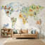 Papier peint carte du monde avec papier peint texturé pour enfants-1799097077-1799097087