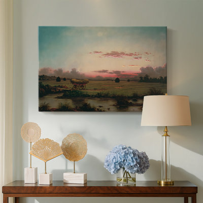 Sunset on the Marshes (with Hay Wagon)-Martin Johnson Heade-Gallery Wrapped Canvas-c. 1860s