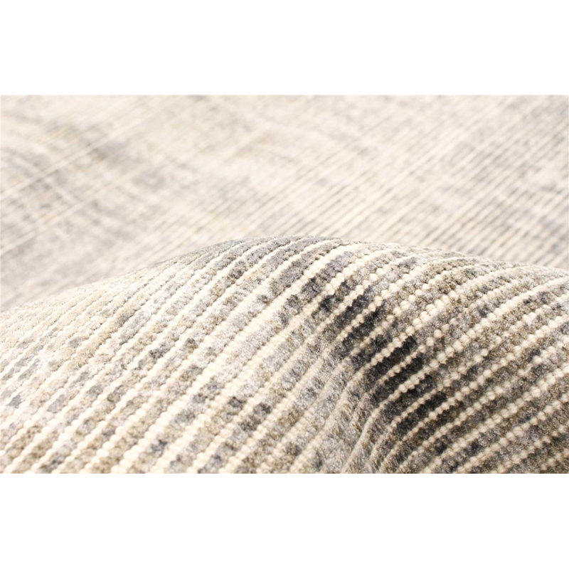 Tapis gris noué à la main Ulric