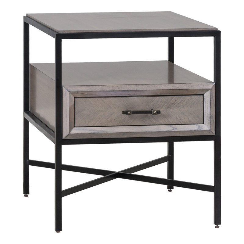 Table de bout en bois massif avec rangement Expedition