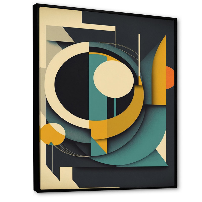 Eirwen " Mid-Century Retro Dimensions I ", Black, 12" W x 20" H