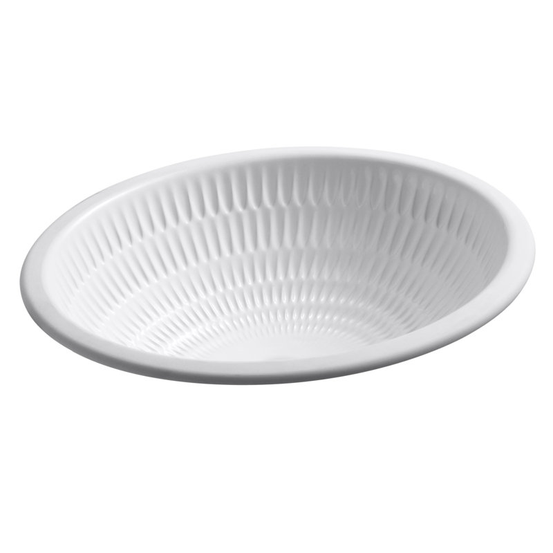 Ricochet Ceramic Oval Undermount Bathroom Sink, blanc