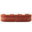 Chenille orange incurvée, mousse haute, assemblée, idéale pour les espaces de vie compacts, dossier rembourré sans petits bureaux à domicile, style moderne, accoudoirs roulés