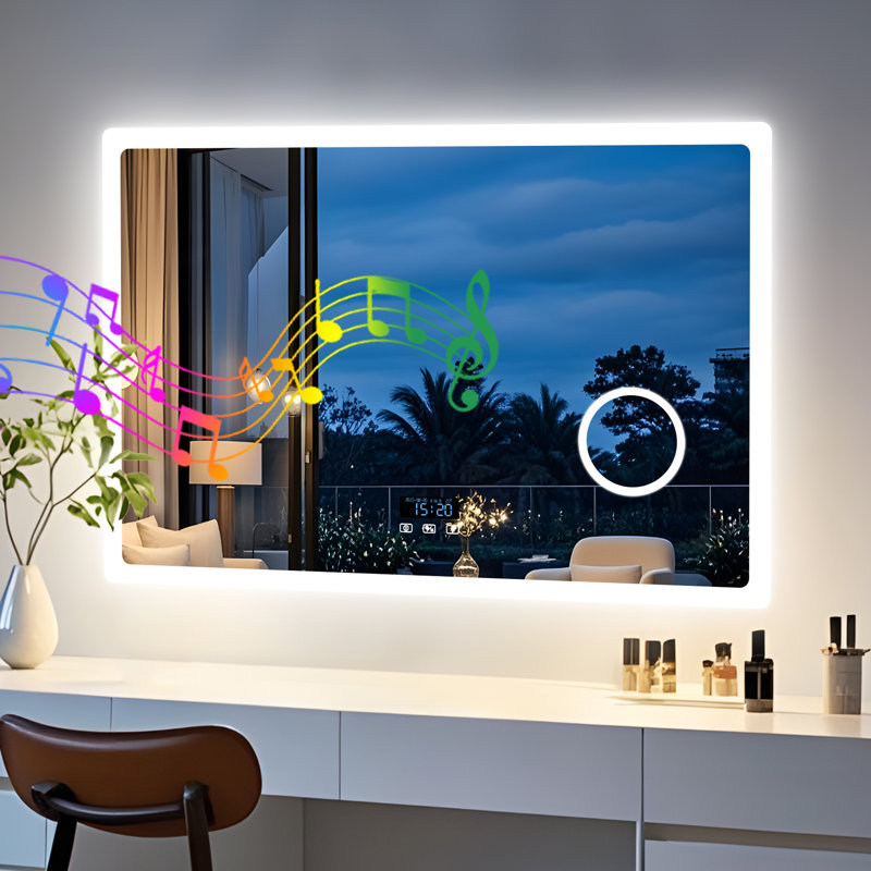 Rectangle Bluetooth Led Mirror With 3X Magnifing, 100 cm H x 70 cm W