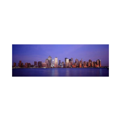 Skyscrapers in a City, Manhattan, New York City, New York, USA 1 Piece Wrapped Canvas Panoramic Wall Art