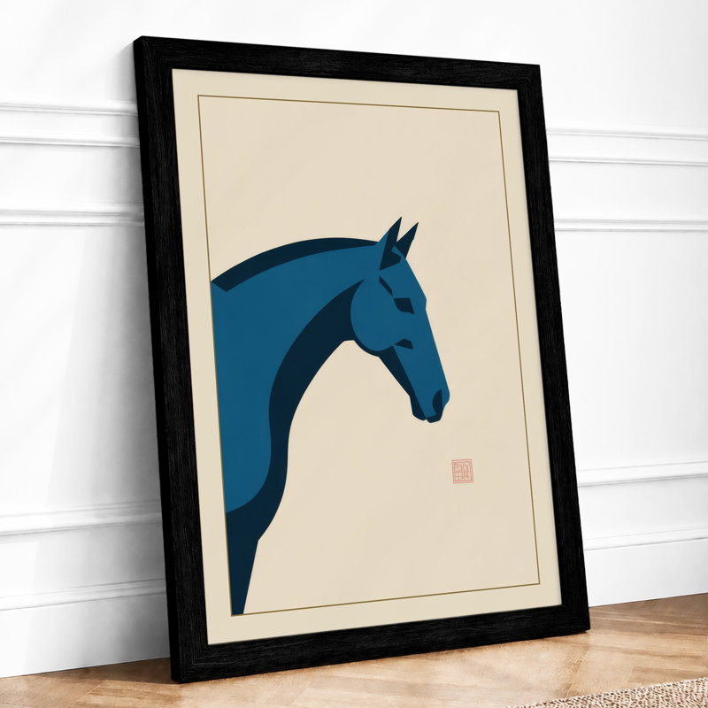 Horse In Contemplation Japandi - Print, Black, A3 - 42.0 x 29.7 cm