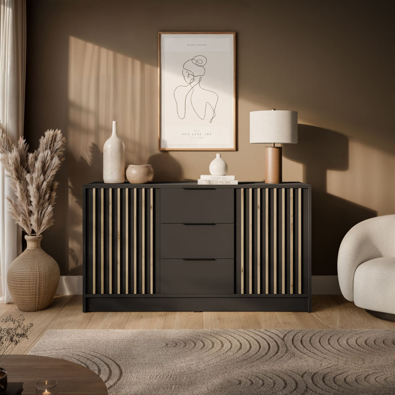 155cm Sideboard, Graphite/Artisan Oak