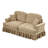 Elegant Mid Century Oversized Two Seater Sofa Couch with Flared Arms, Removable Ruffles, and Spindle Legs, Ideal for Living Room Comfort-706317308-706317286