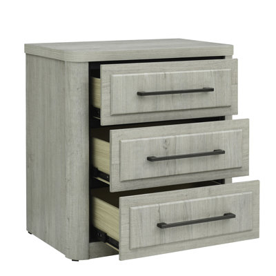 Izzabell Chasteen 3 Drawer Nightstand w/ Charging Station