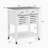 Mobile Rolling Kitchen Island Trolley Serving Cart with Underneath Drawer & Slide-Out Wire Storage Basket-769505219