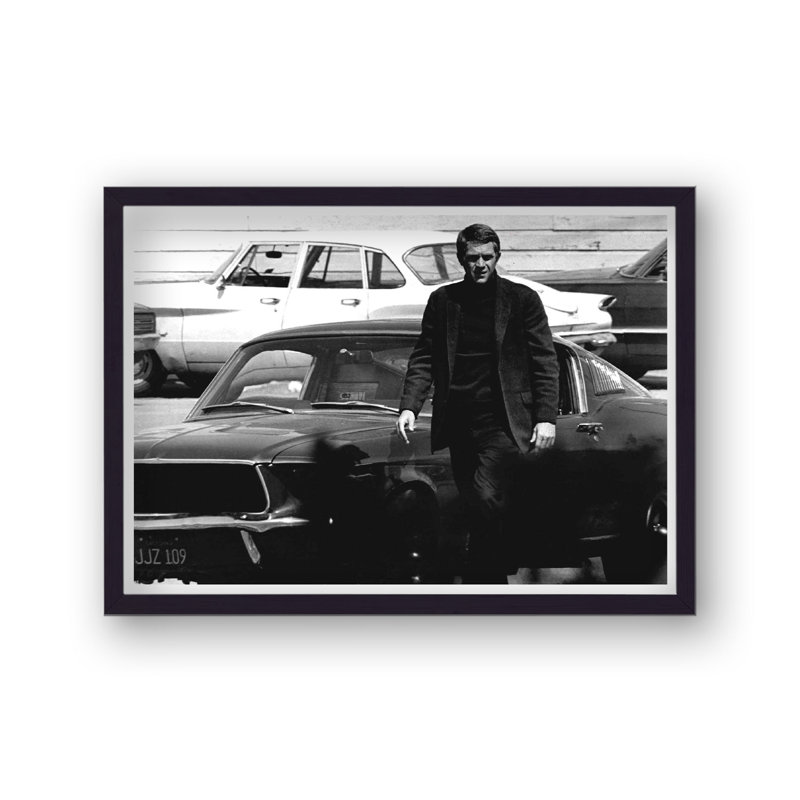 Steve Mcqueen Ford Mustang Bullitt - Single Picture Frame Print