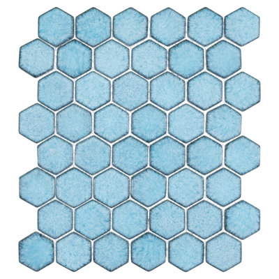 Honoro- Hexite Honeycomb Glass 2" Hexagon Mosaic Wall & Floor Tile