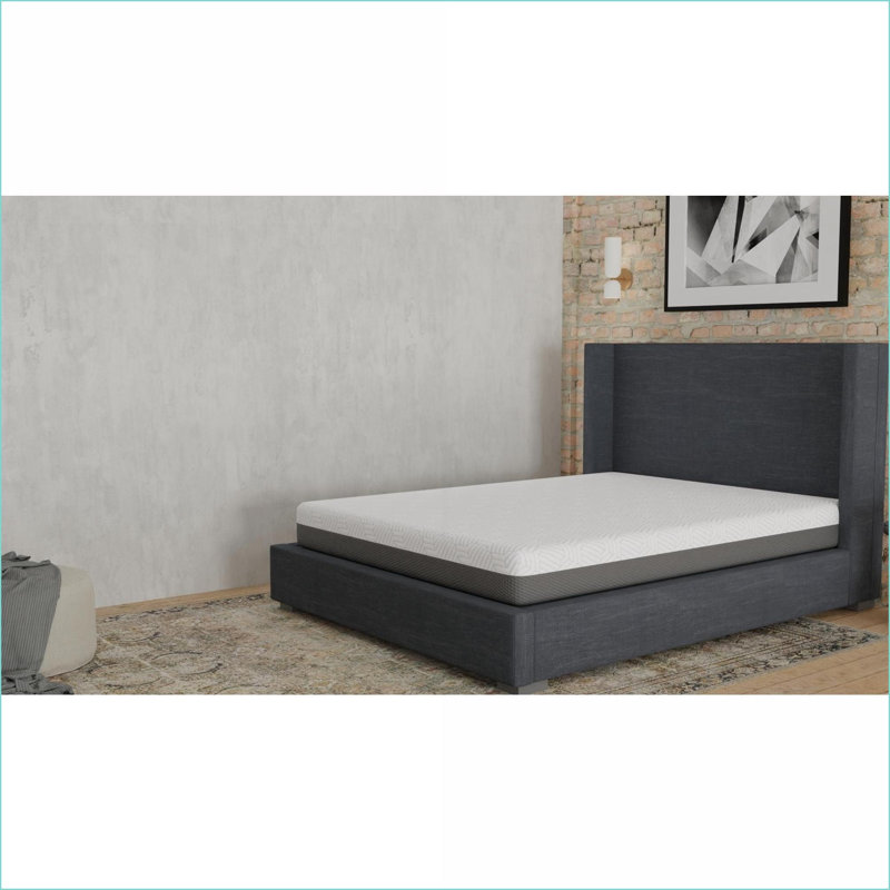 Mattresses, 10” Twin Medium Firm Memory Foam Mattress with Phase Change Cooling &amp; I-Gel | White+Gray, Foam, Twin