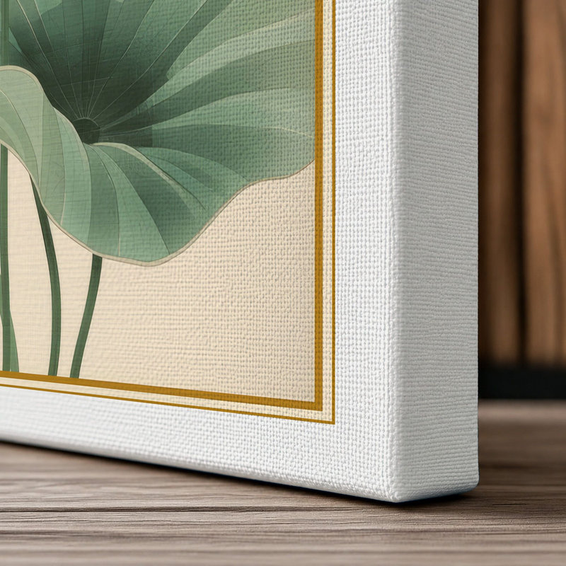 Lotus Blossoms Botanical - Wrapped Canvas, 24x16 - 61.0 x 40.6 cm, White Border