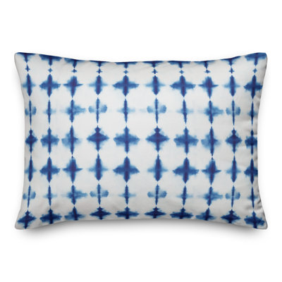  Watercolor Shibori Print Lumbar Pillow