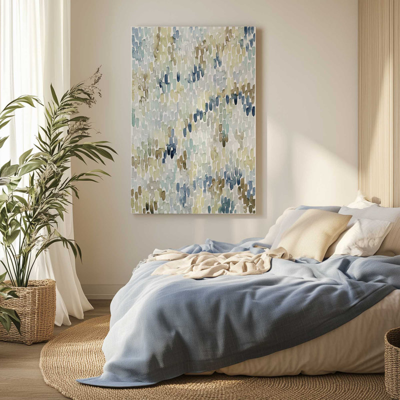 «Fluid Abstracts in Earthy Blues II», toile tendue, H 18 po x l 12 po