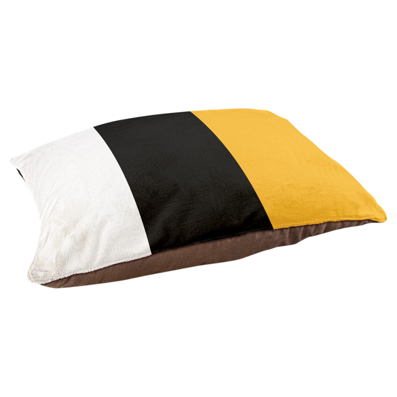 Coussin Pittsburgh, Moyen (H 9,5 po x l 28 po x P 18 po), Blanc / noir / or