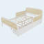 Structure de lit plateforme simple avec 2 tiroirs de rangement, lit en rotin pour enfants avec tête et pied de lit, blanc-82625660-83086996
