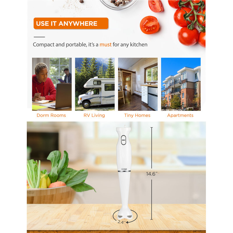 CHB Series COMMERCIAL CHEF Immersion Blender, Hand Blender with Stainless Steel Blades