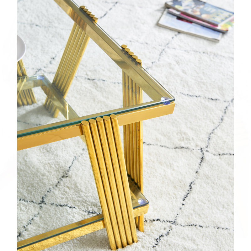 Ensemble de tables basses Modern, Doré